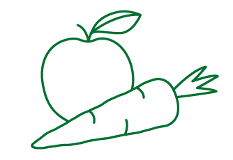 Icon of carrot and apple